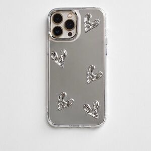 Silver Heart Design Phone Case